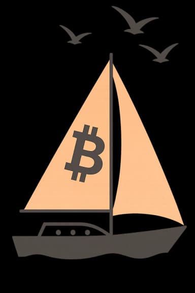 Barco de Bitcoin navegando